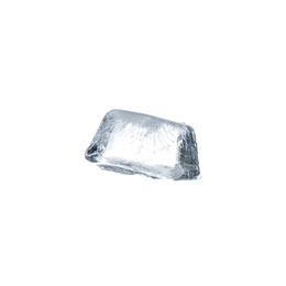 Crystal clear ice cube isolated on white