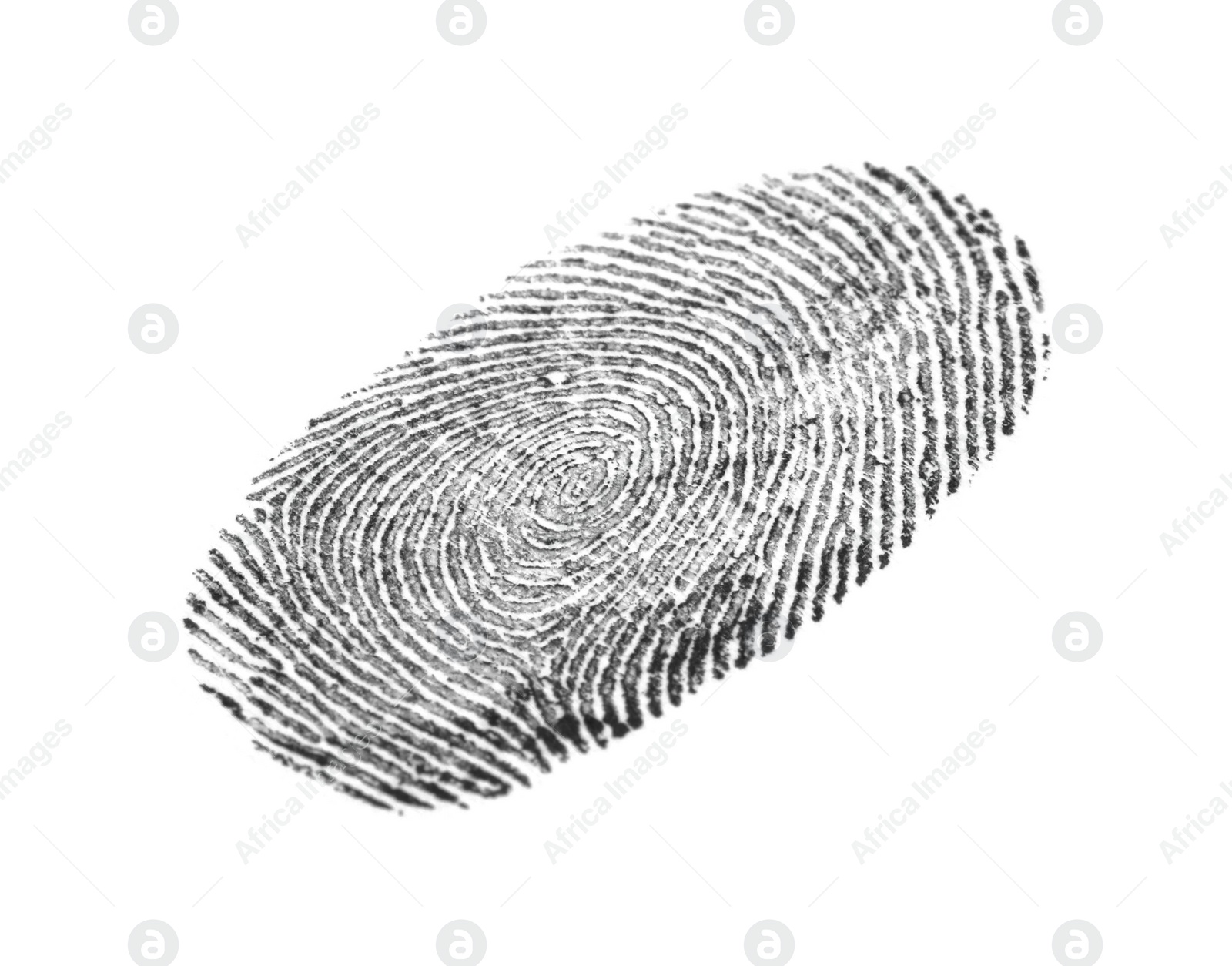 Photo of Black fingerprint made with ink on white background