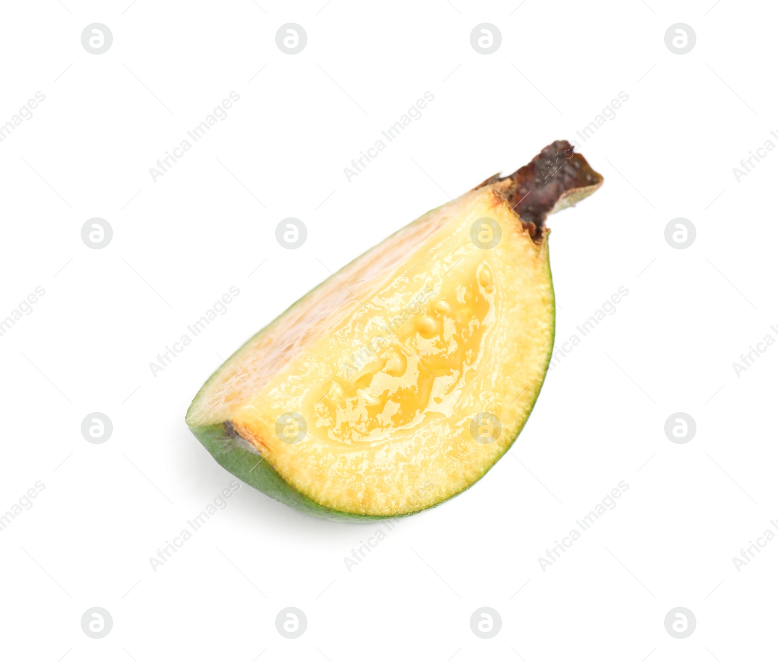 Photo of Slice of delicious feijoa isolated on white