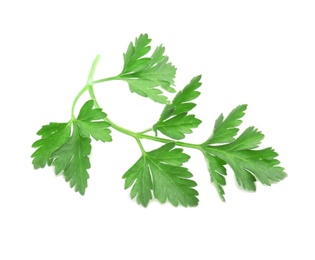 Photo of Leaves of fresh tasty parsley on white background