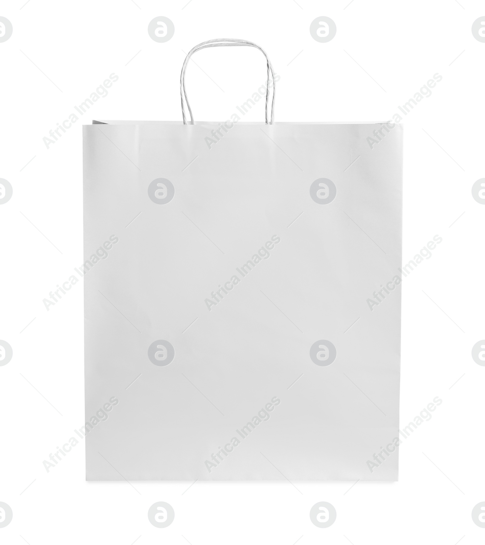 Photo of One paper bag isolated on white. Mockup for design