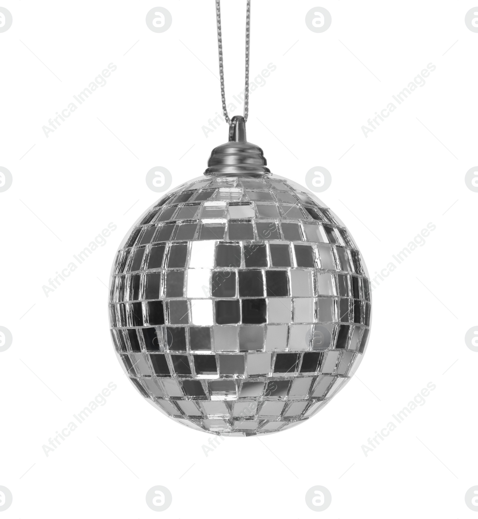 Photo of Bright shiny disco ball isolated on white