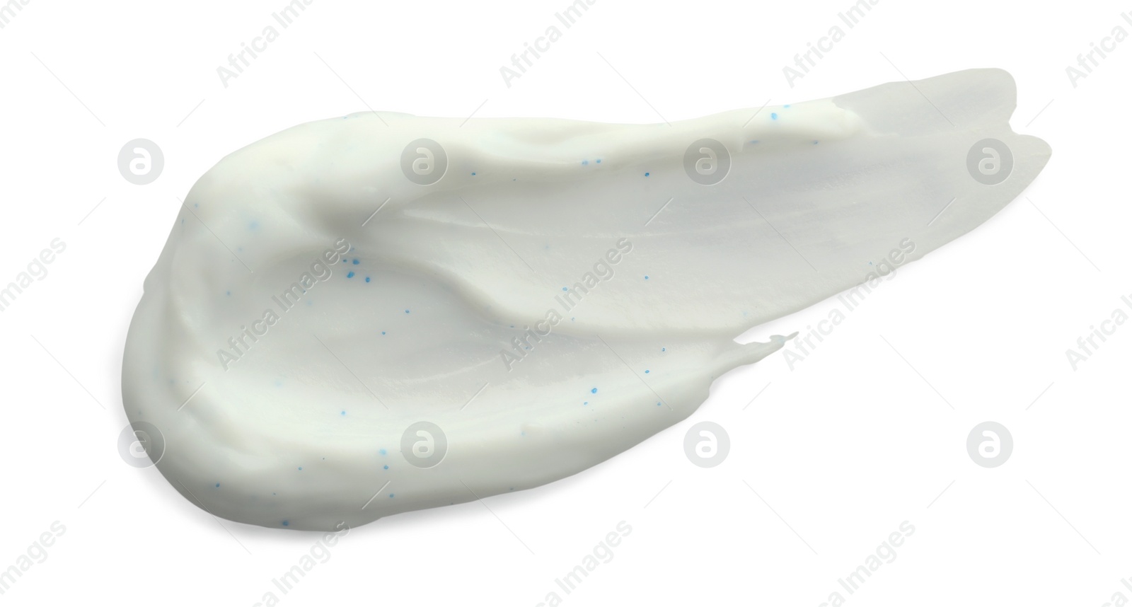 Photo of Sample of facial cream isolated on white, top view