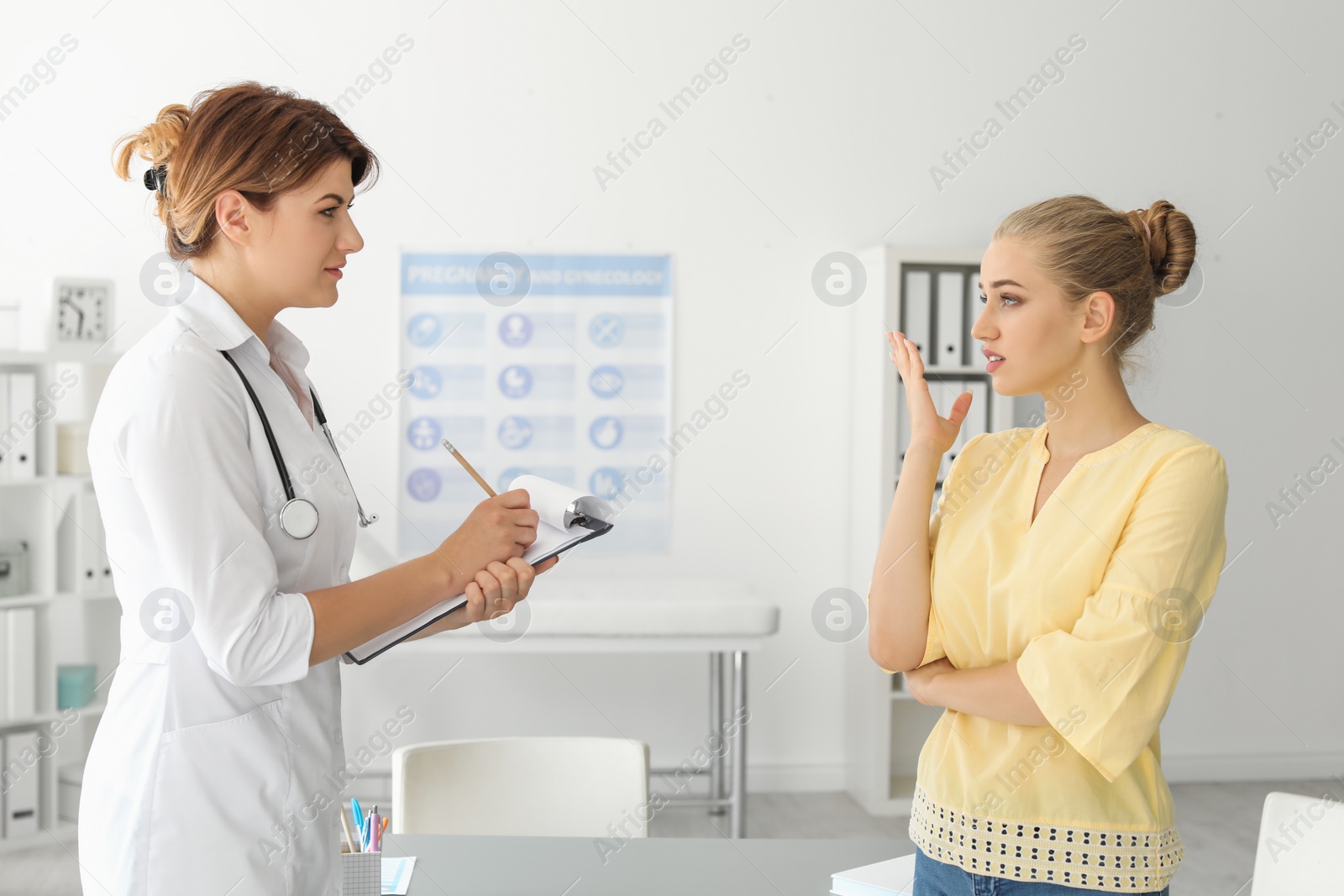 Photo of Patient having appointment with doctor in hospital