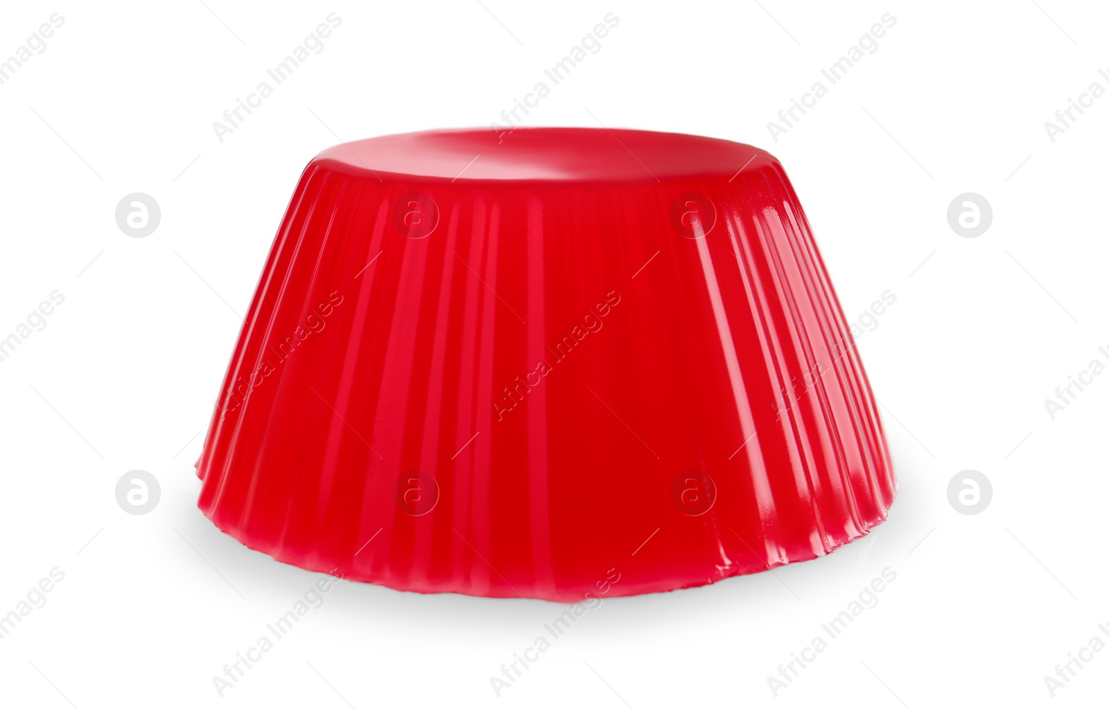 Photo of Red tasty fruit jelly on white background