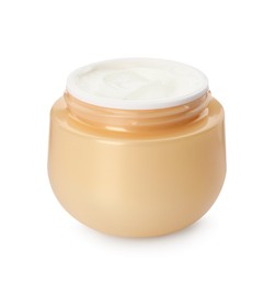 Photo of Face cream in jar on white background