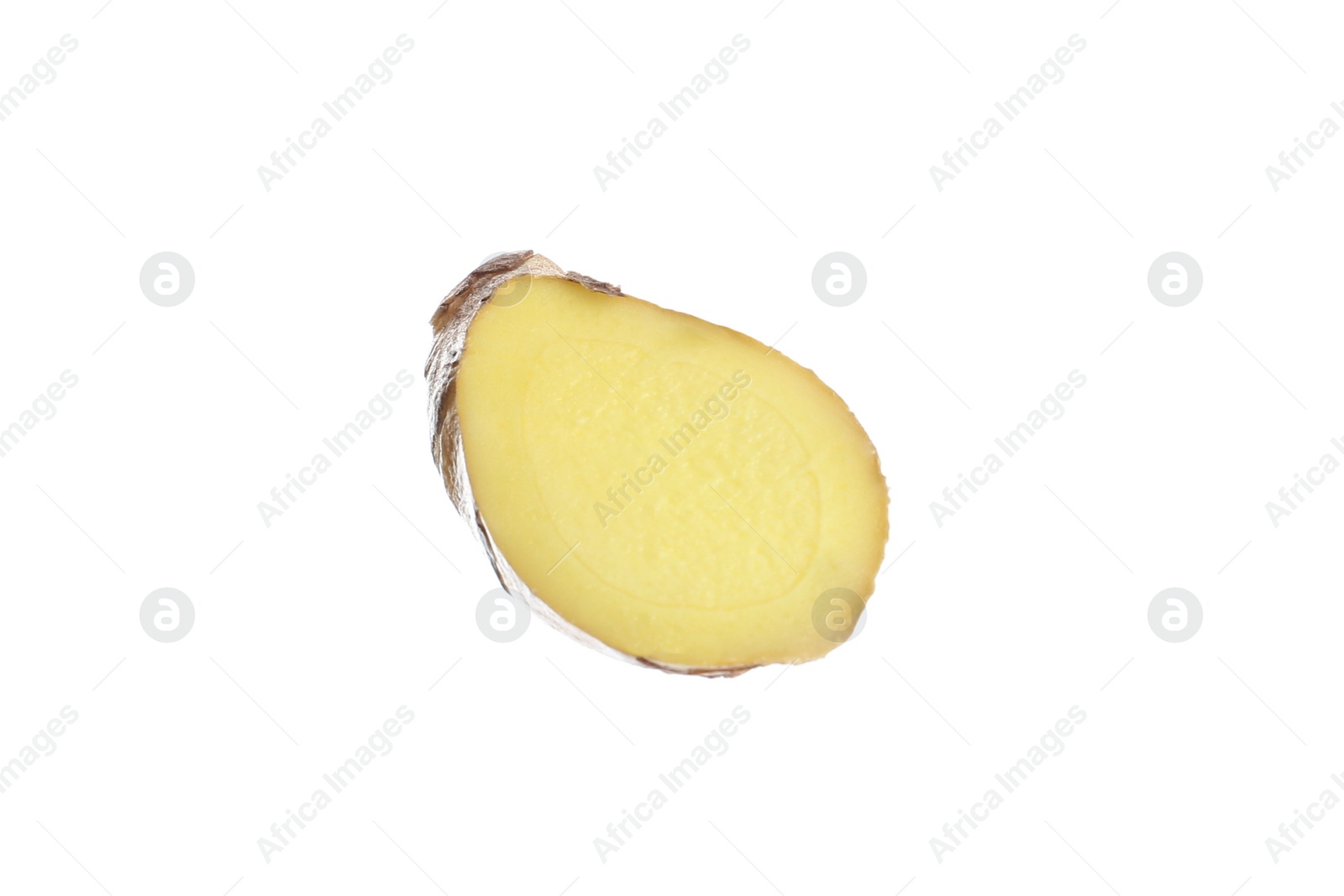 Photo of Slice of fresh ginger isolated on white