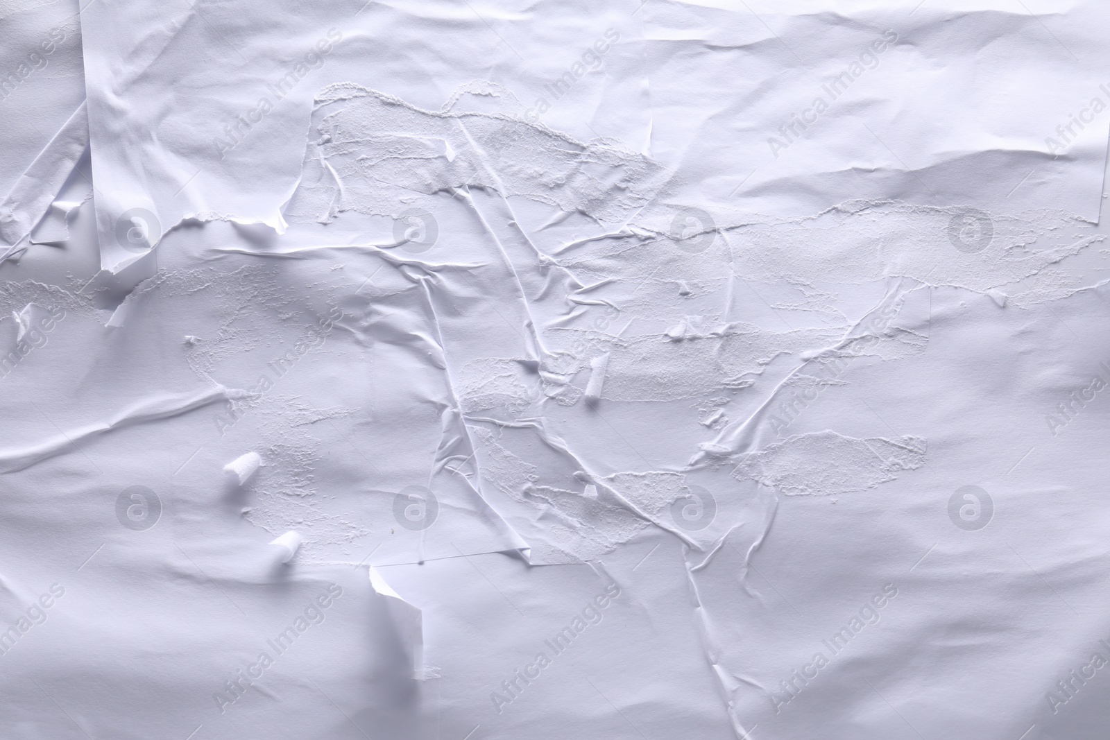 Photo of Texture of white creased paper as background, top view. Wall poster