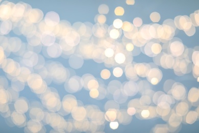 Photo of Blurred view of beautiful lights. Bokeh effect