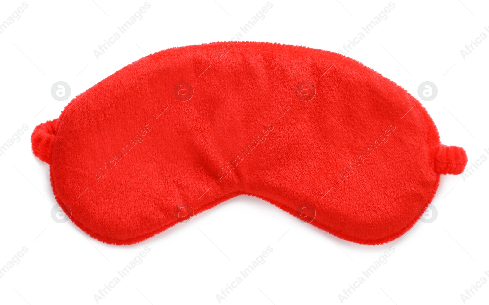 Photo of Red soft sleep mask isolated on white, top view