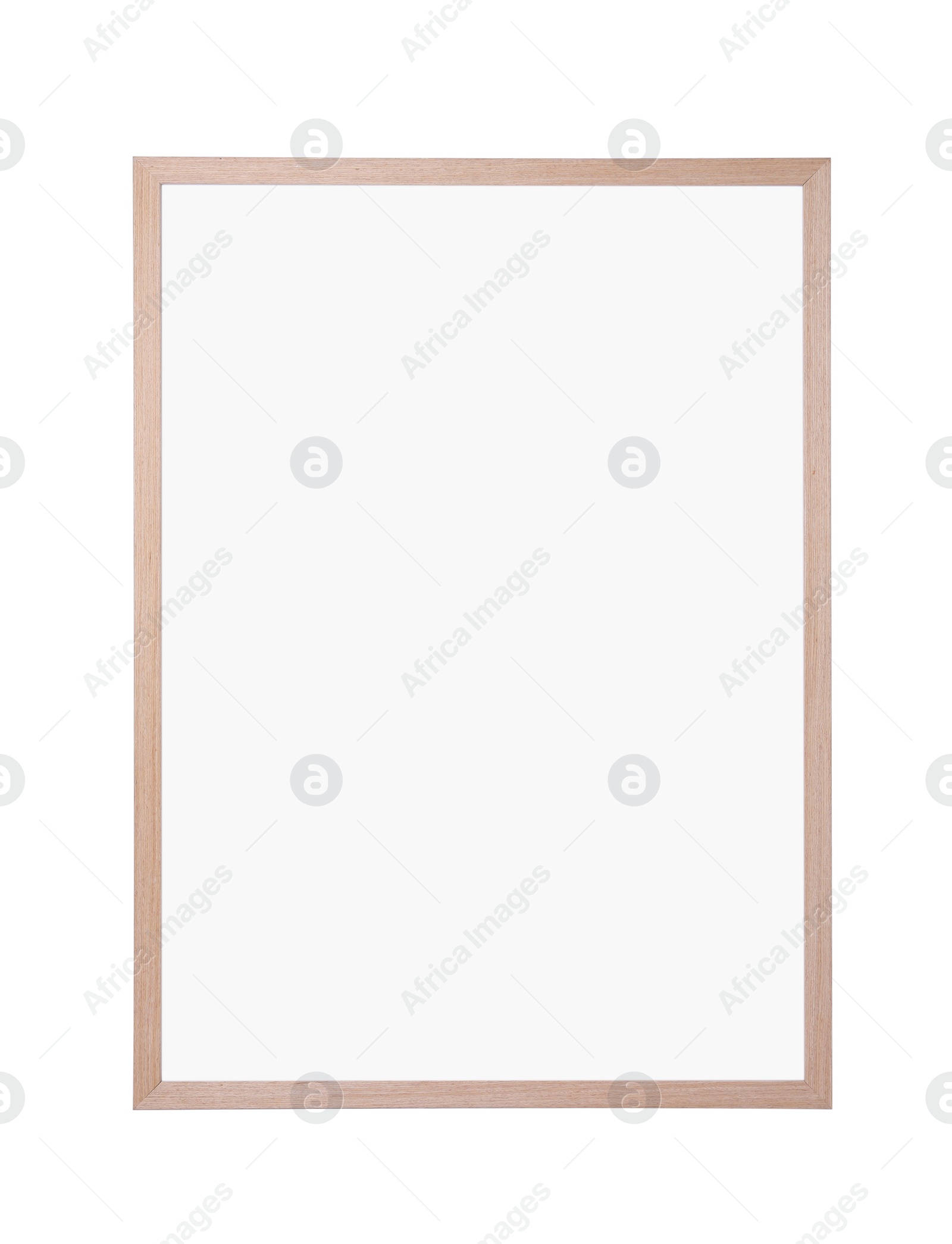 Photo of Empty wooden photo frame isolated on white