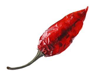 Dry red chili pepper isolated on white