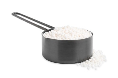 Photo of Scoop with tapioca pearls isolated on white