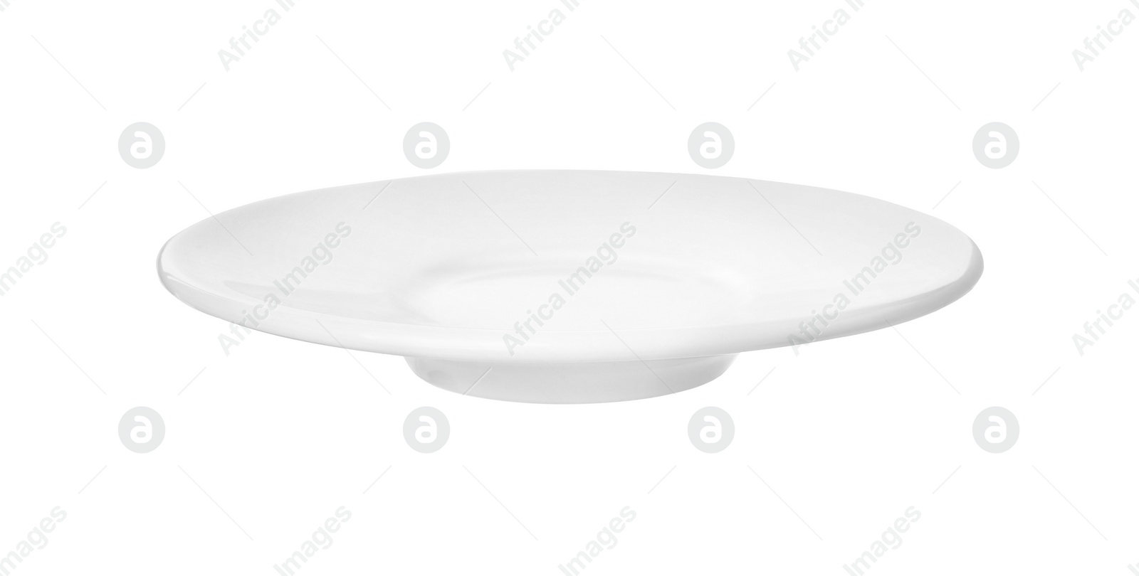 Photo of Ceramic plate isolated on white. Cooking utensil