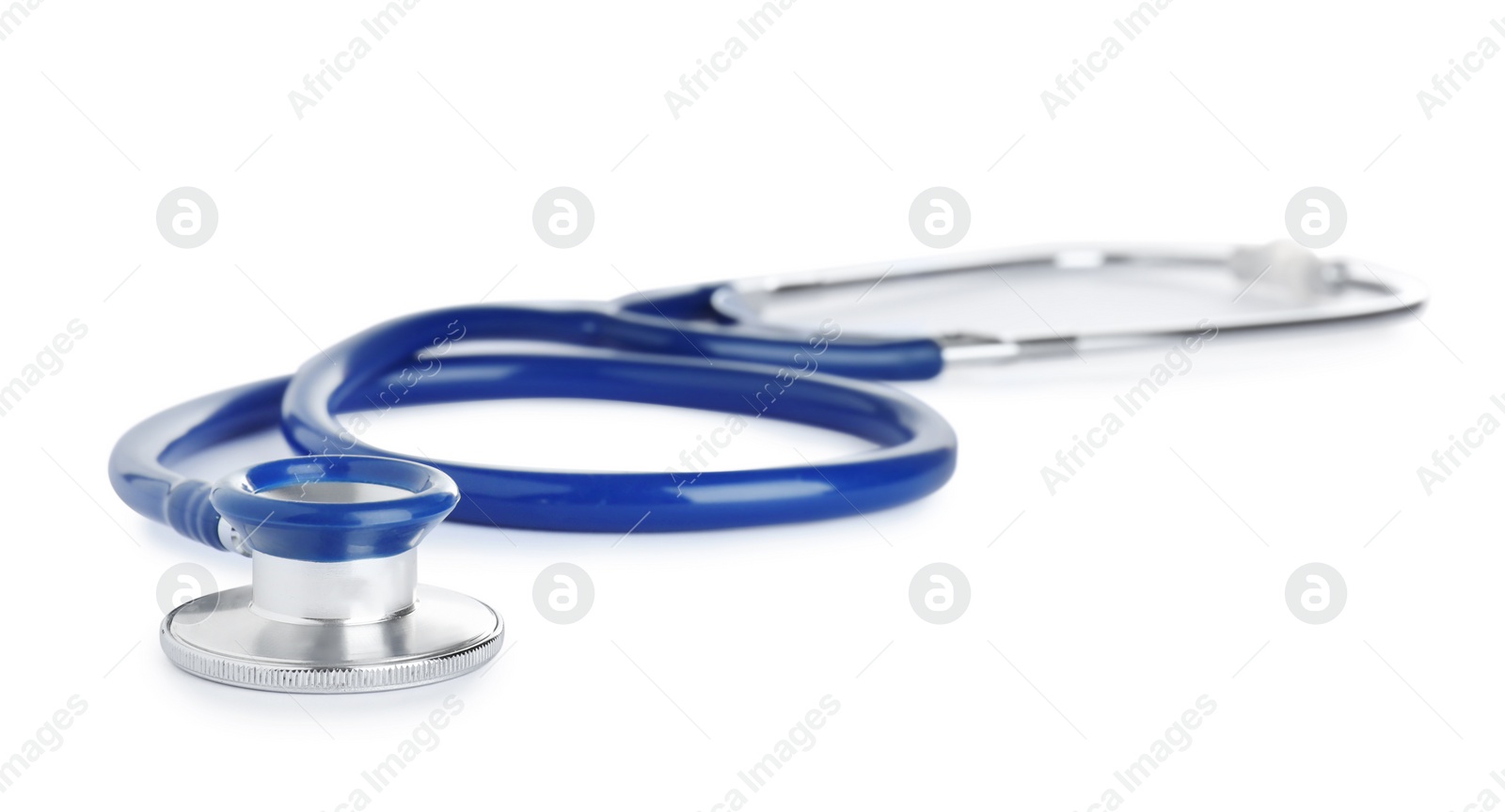 Photo of Stethoscope on white background. Professional medical device