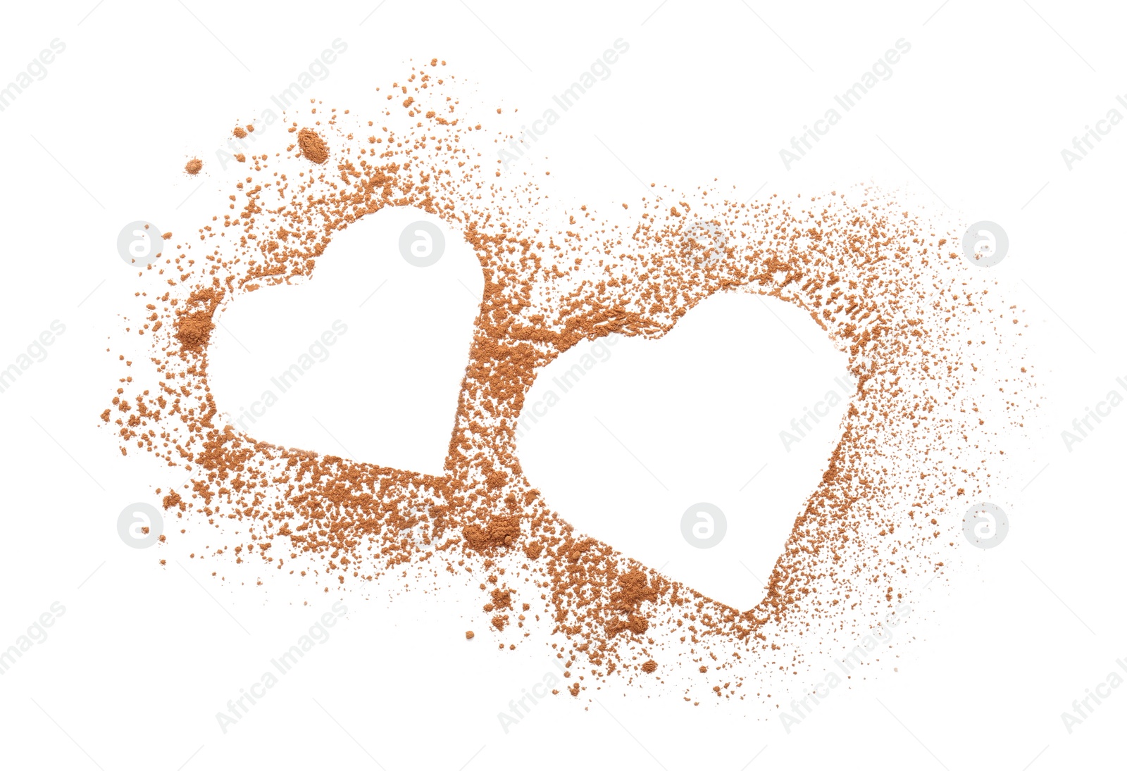 Photo of Composition with cocoa powder on white background