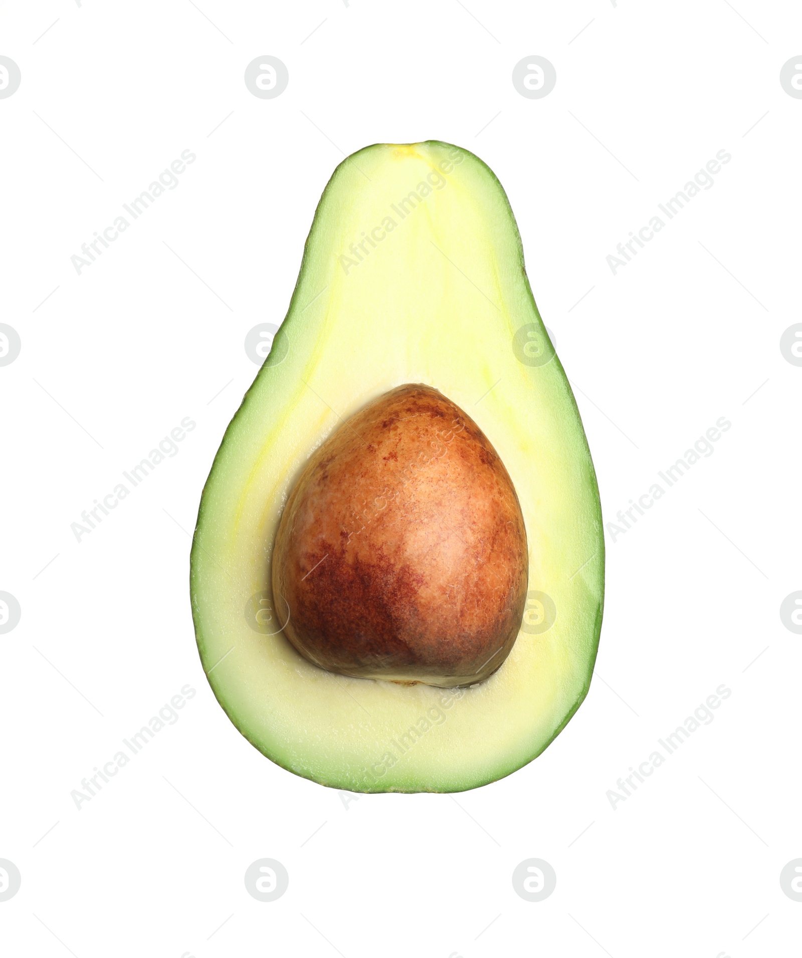 Photo of Half of ripe avocado isolated on white