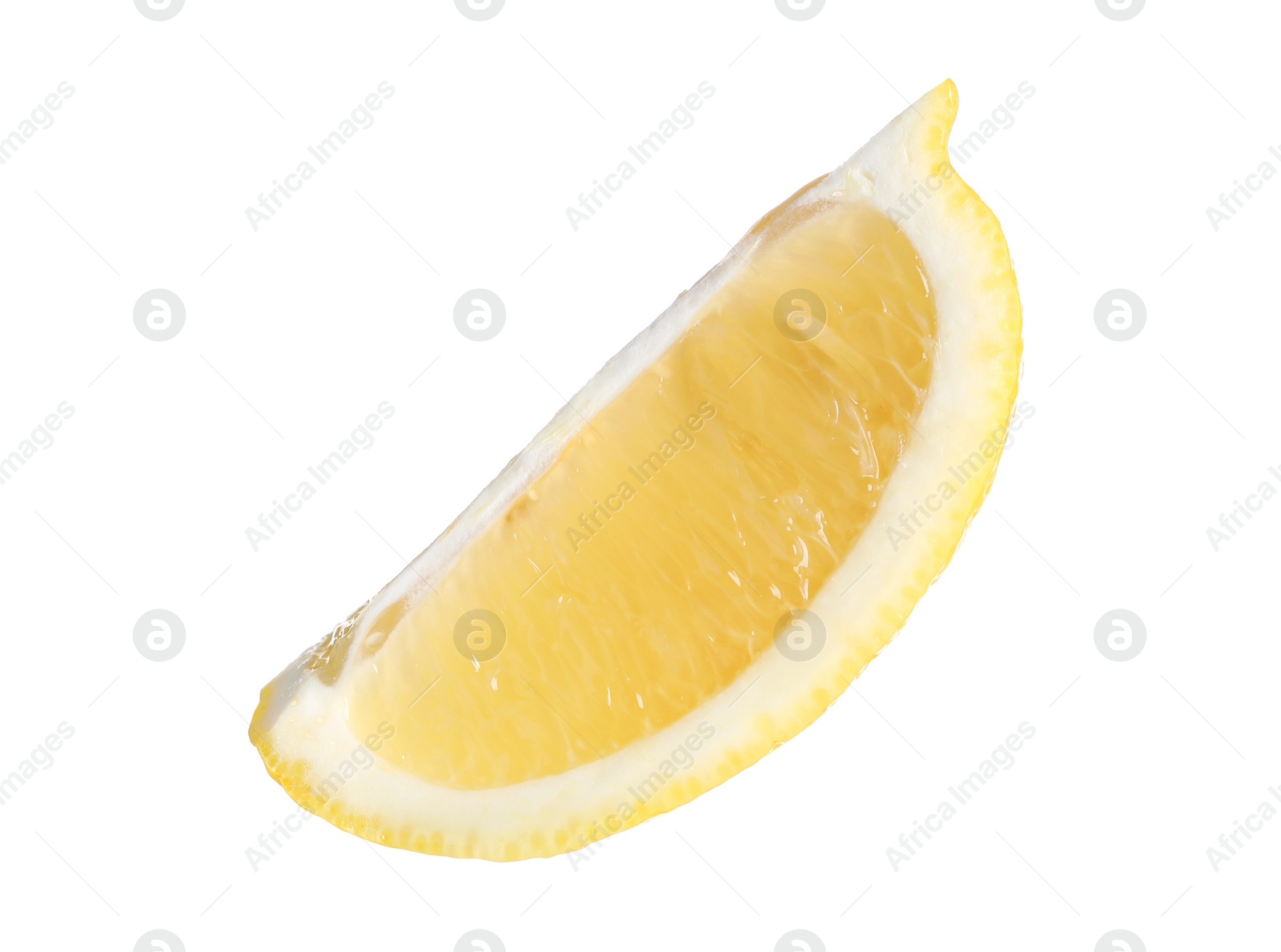 Photo of Piece of fresh lemon isolated on white