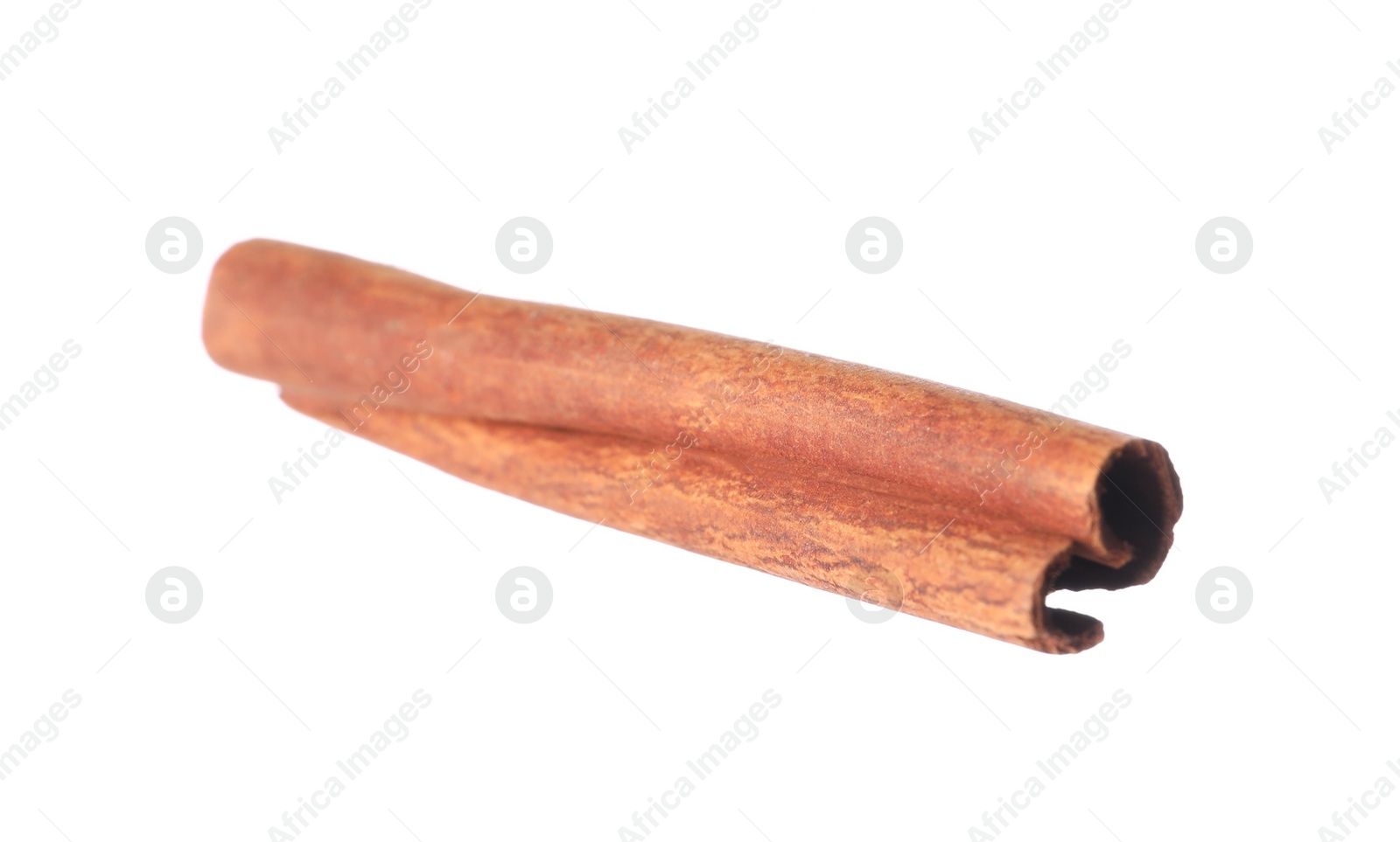 Photo of One aromatic cinnamon stick isolated on white