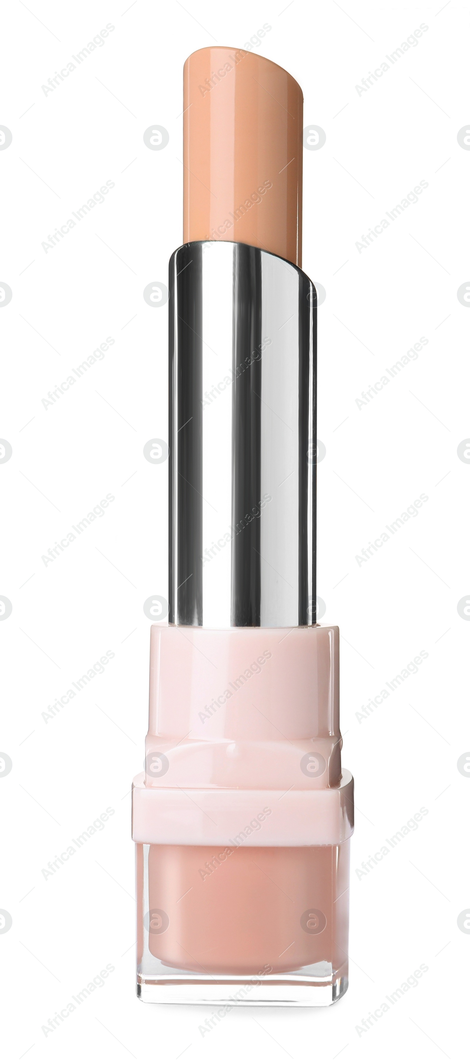 Photo of Beautiful lipstick isolated on white. Makeup product