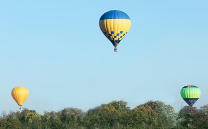 Photo of Beautiful viewhot air balloons flying over countryside