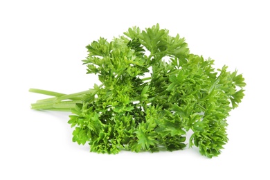 Photo of Fresh green organic parsley on white background