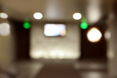 Photo of Blurred view of modern spa center hall interior