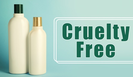 Image of Cruelty free concept. Personal care products not tested on animals 