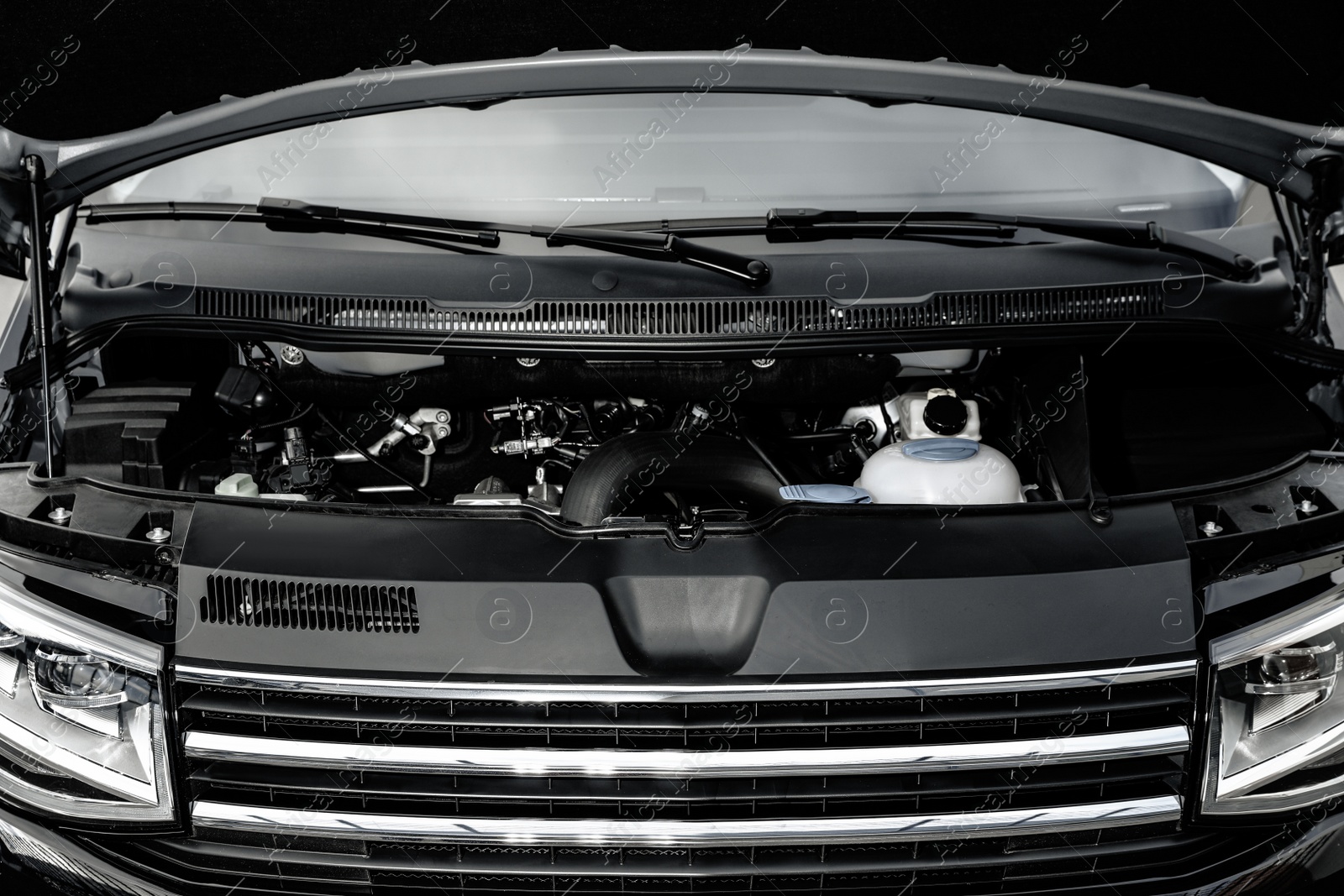 Photo of Closeup view of engine bay in modern car