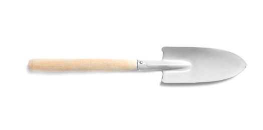 New trowel on white background. Professional gardening tool