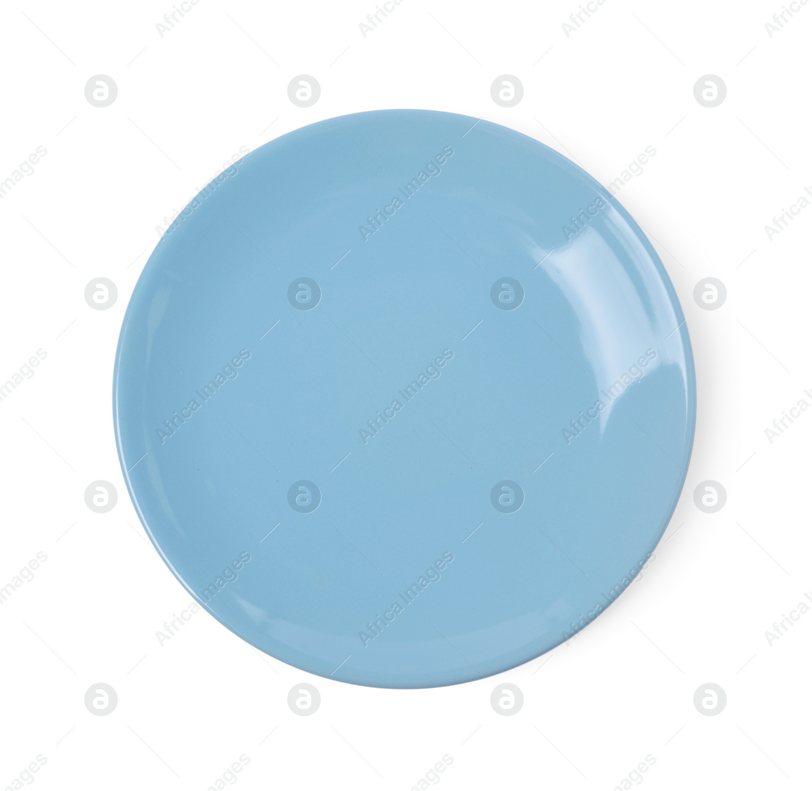 Photo of One clean ceramic plate isolated on white.