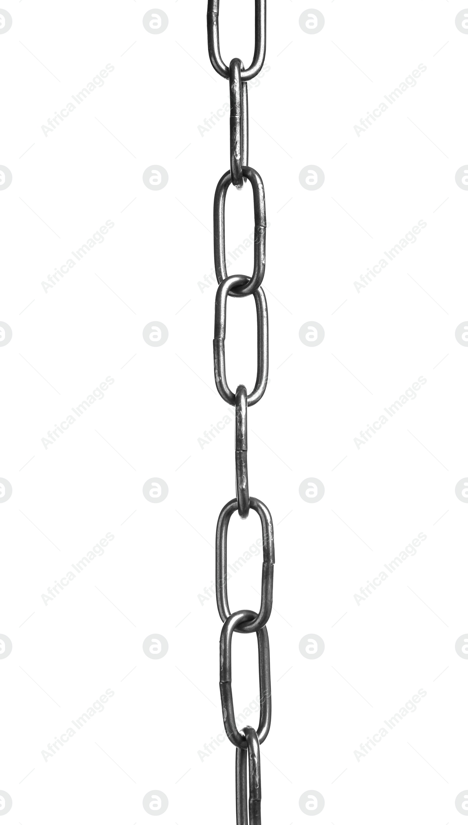 Photo of One common metal chain isolated on white