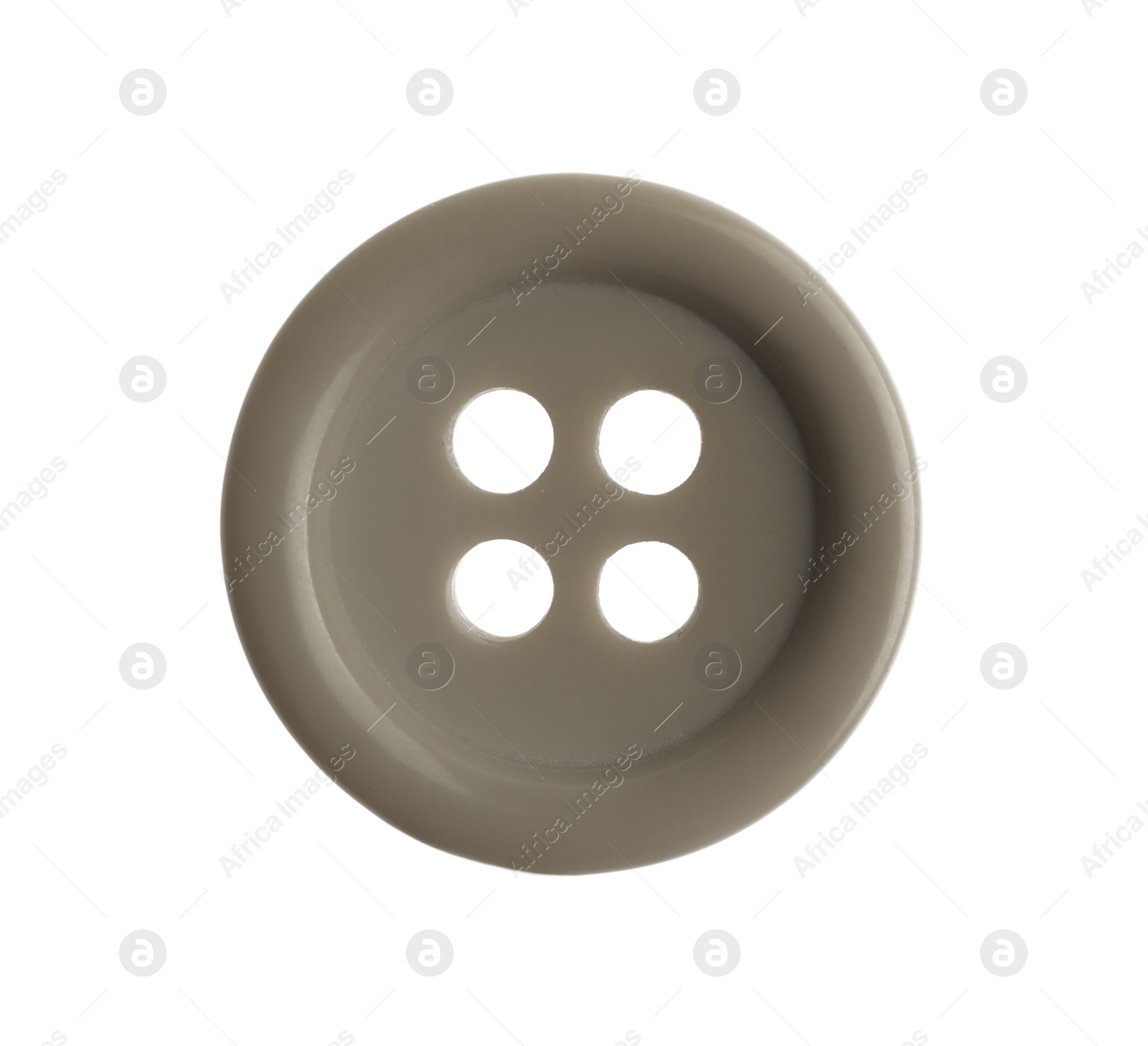 Photo of Grey plastic sewing button isolated on white