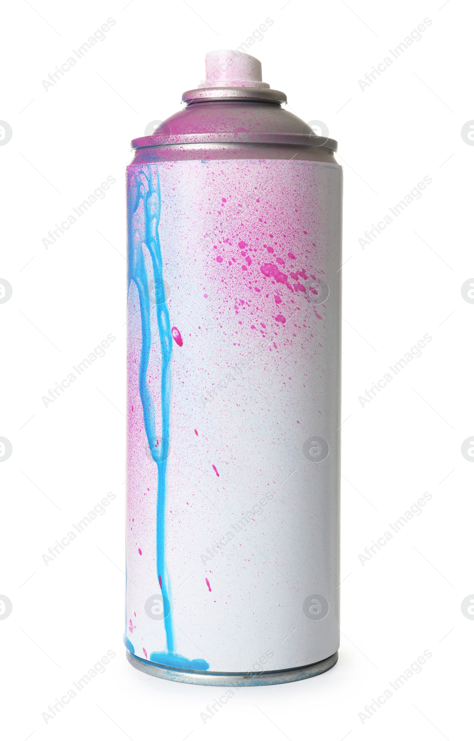 Photo of Used can of spray paint on white background