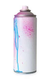 Photo of Used can of spray paint on white background