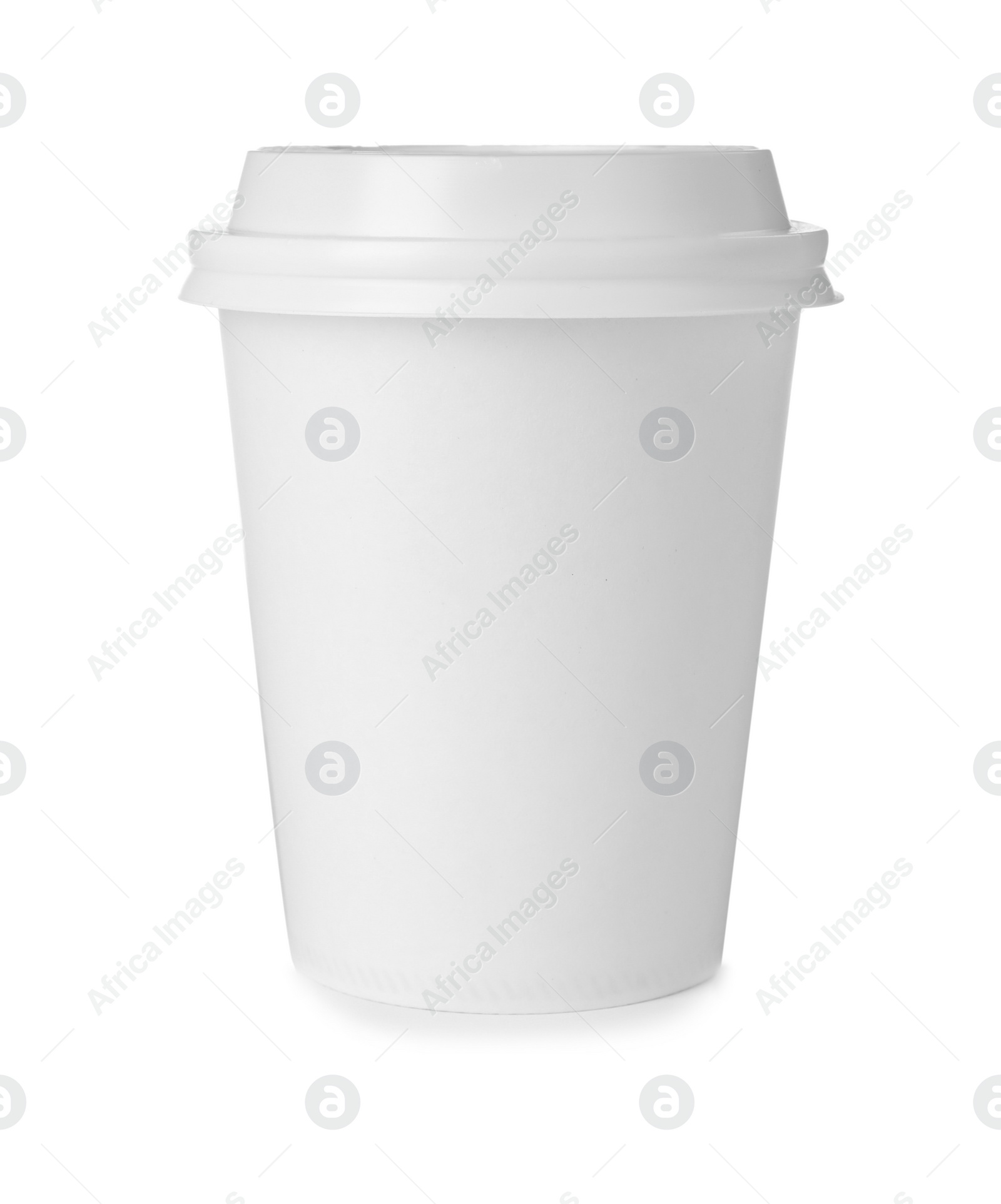 Photo of Paper coffee cup with lid isolated on white