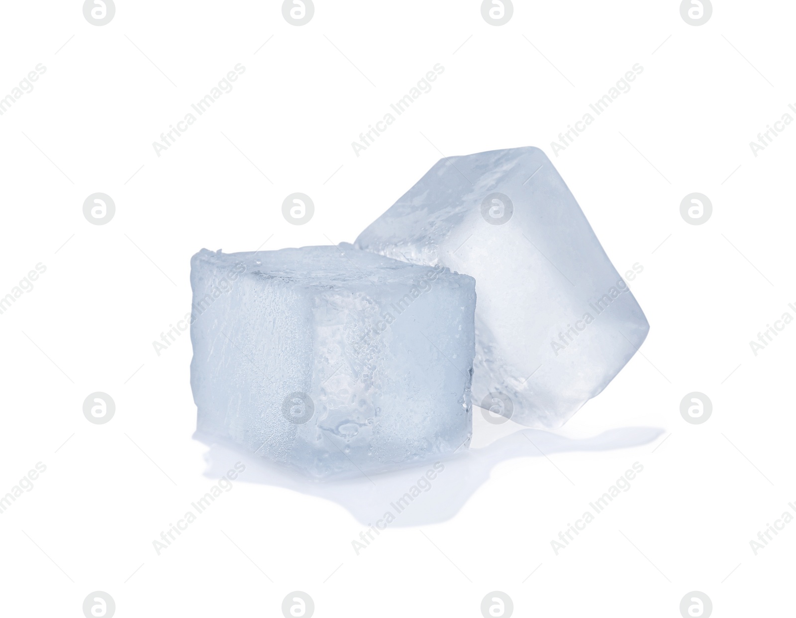 Photo of Crystal clear ice cubes isolated on white