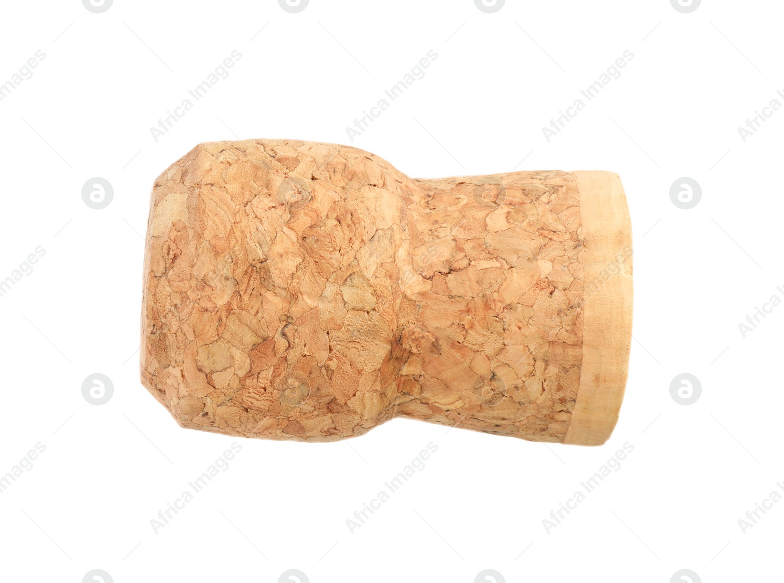 Photo of One sparkling wine cork isolated on white