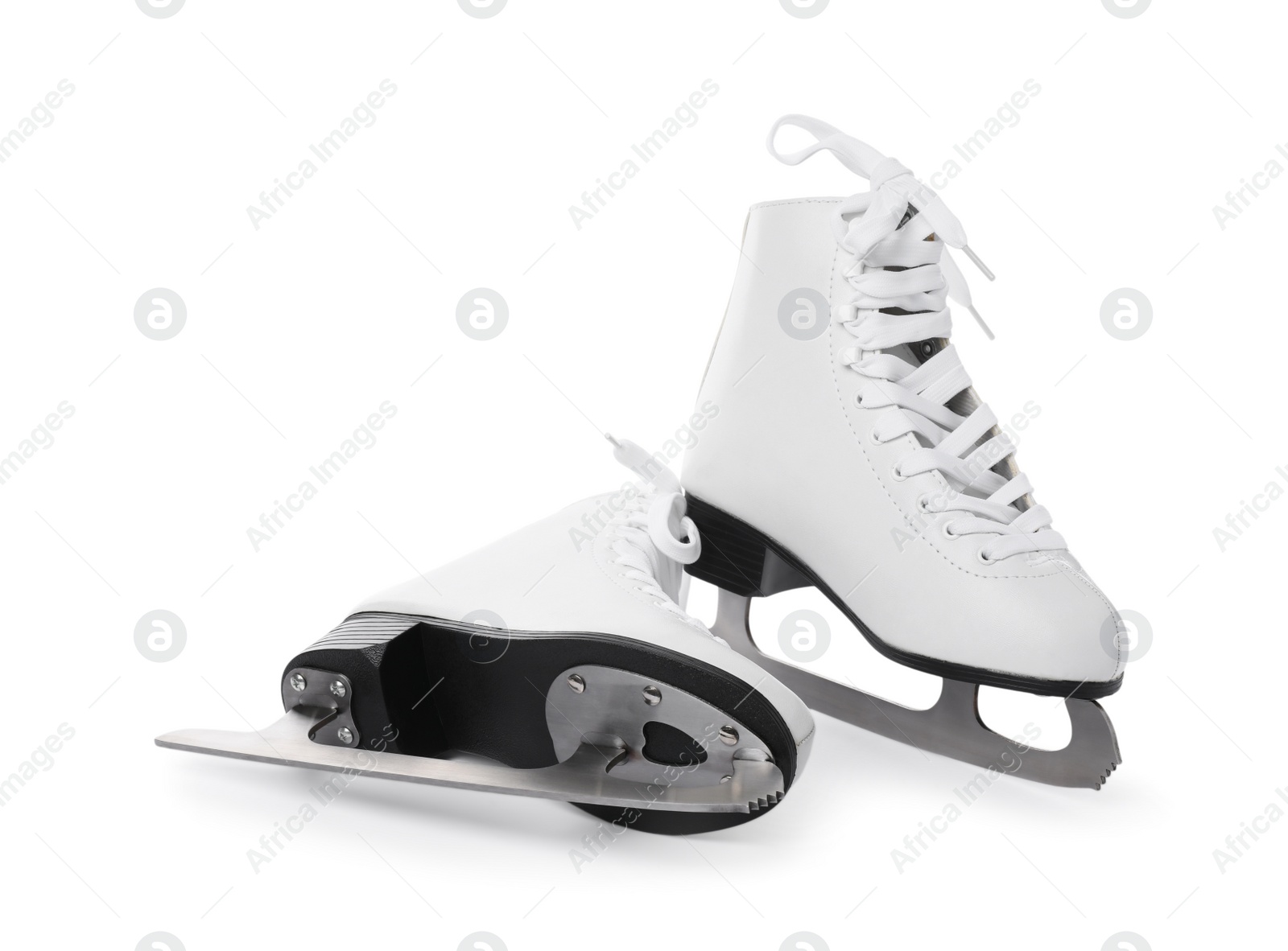 Photo of Pair of figure ice skates isolated on white