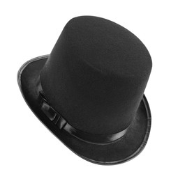 Black magician top hat isolated on white