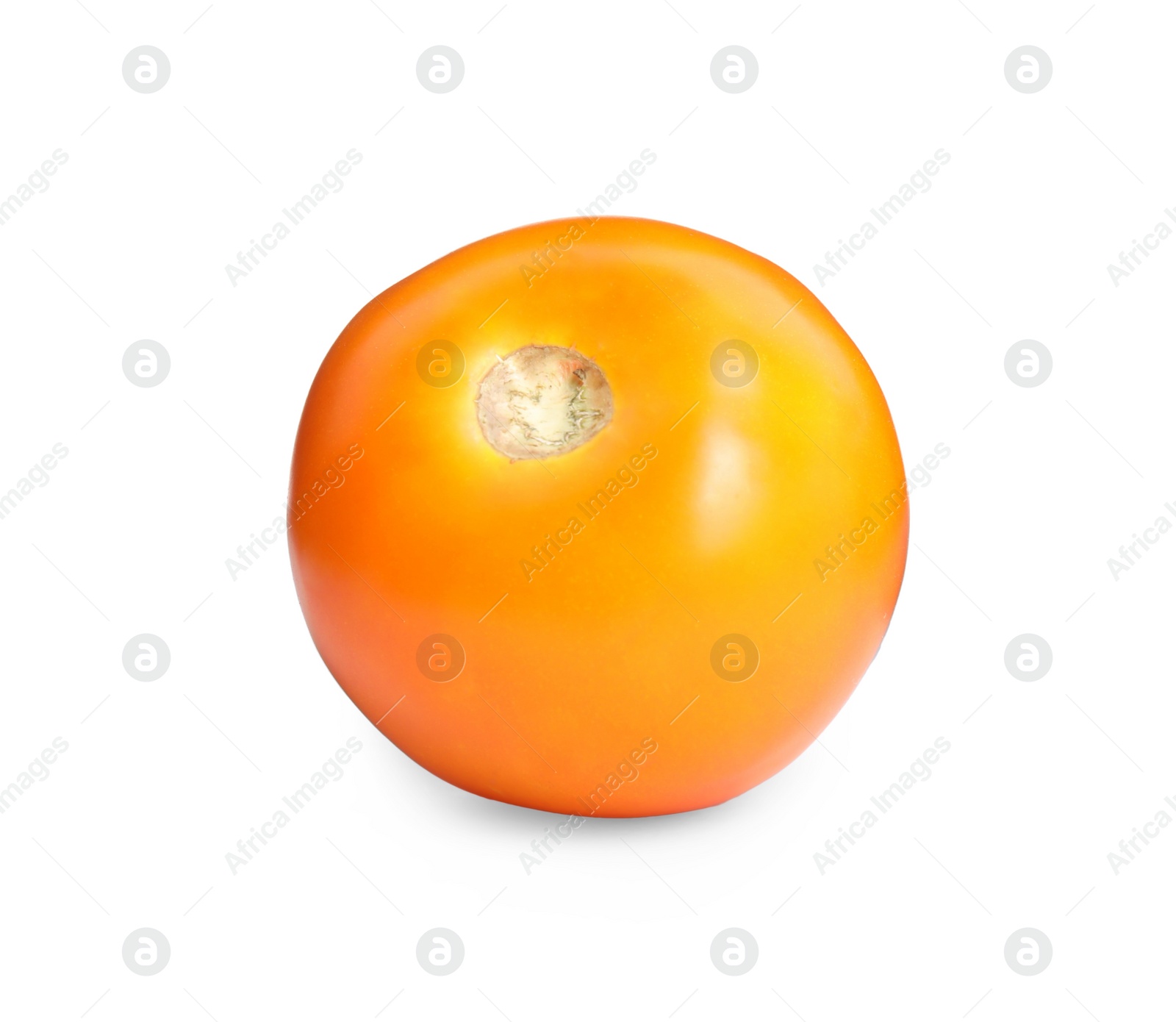 Photo of Whole ripe yellow tomato isolated on white