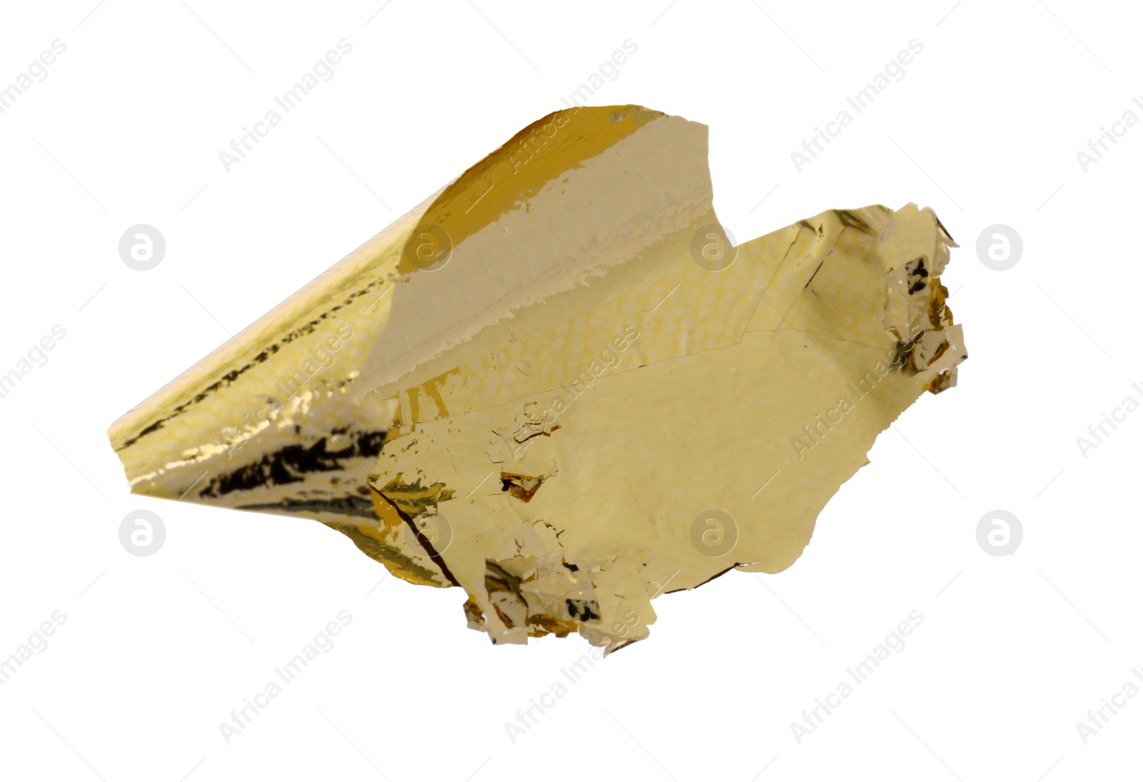 Photo of Piece of edible gold leaf isolated on white