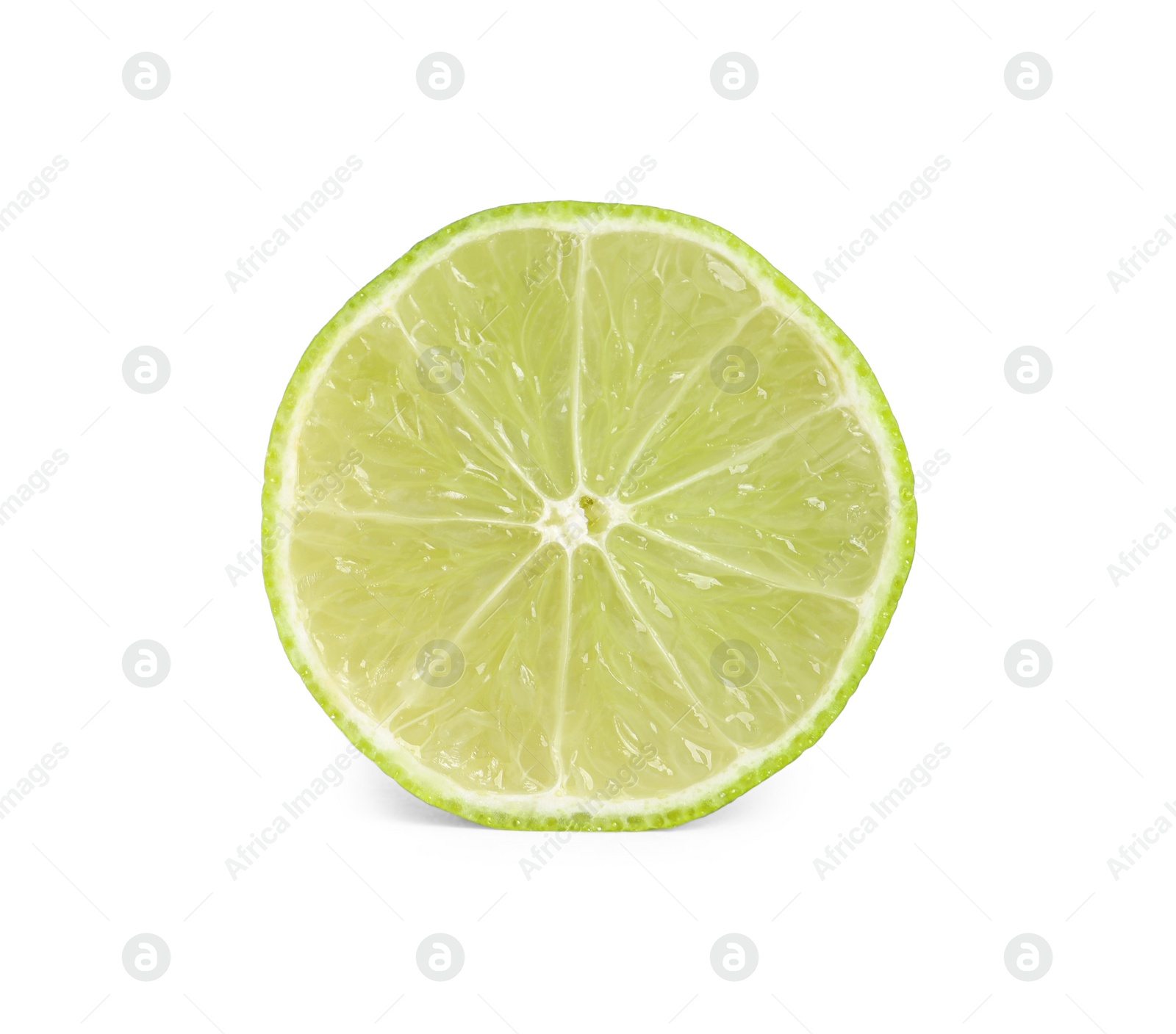 Photo of Cut lime isolated on white. Exotic fruit