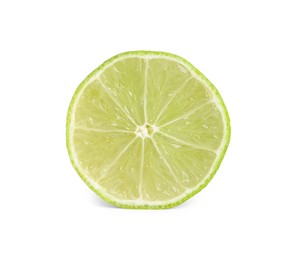 Photo of Cut lime isolated on white. Exotic fruit