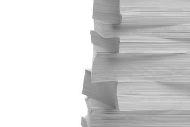 Photo of Stack of paper sheets on white background