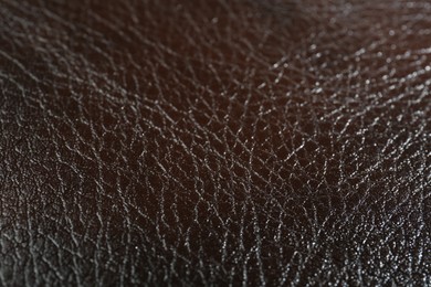 Texture of brown leather as background, closeup