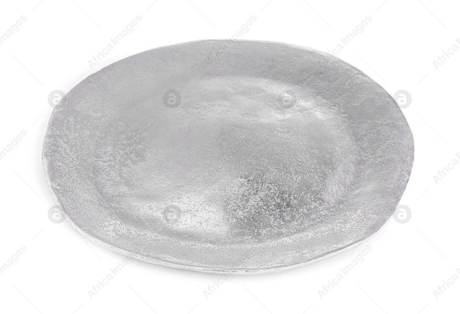 Photo of Beautiful vintage metal plate isolated on white