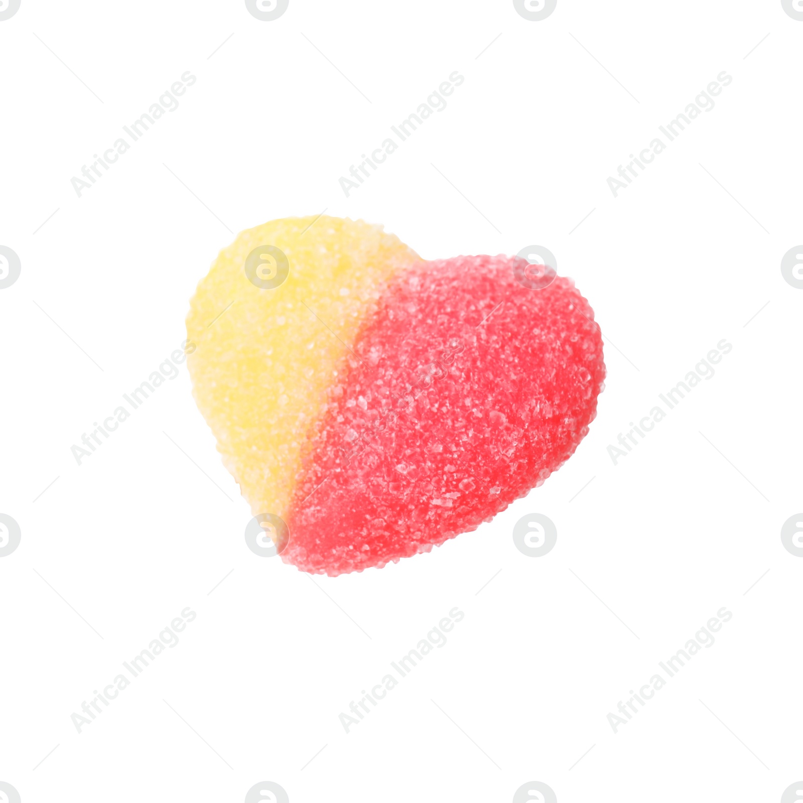 Photo of Jelly candy in shape of heart on white background