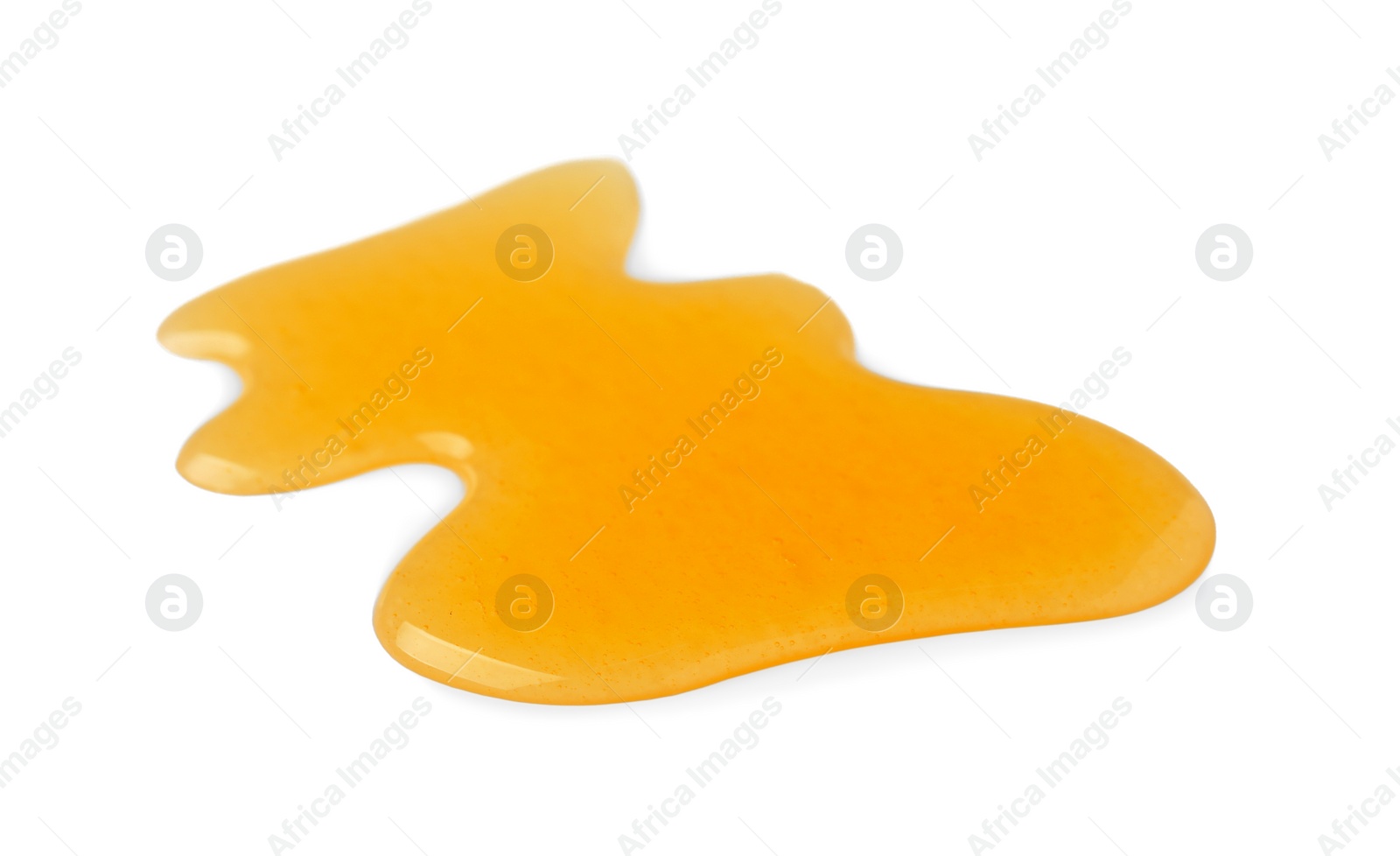 Photo of Spilled tasty fresh honey isolated on white