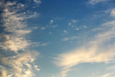 Photo of Beautiful white clouds in blue sky at sunset